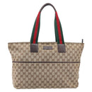 GUCCI GG Canvas Web Sherry Line Tote Bag Beige 155524 Auth ep16356A-13