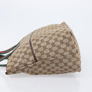 GUCCI GG Canvas Web Sherry Line Tote Bag Beige 155524 Auth ep16356A-4