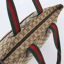 GUCCI GG Canvas Web Sherry Line Tote Bag Beige 155524 Auth ep16356A-6