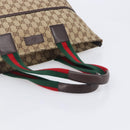 GUCCI GG Canvas Web Sherry Line Tote Bag Beige 155524 Auth ep16356A-7