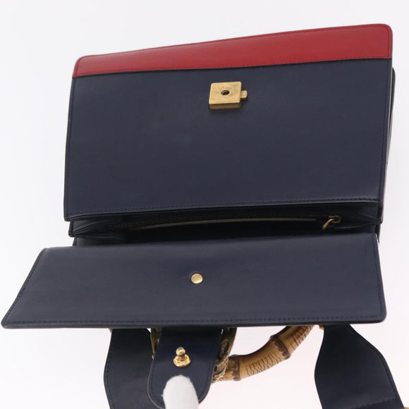 GUCCI Bamboo Dionysus Hand Bag Leather Navy Gold 448075 Auth ep16359V