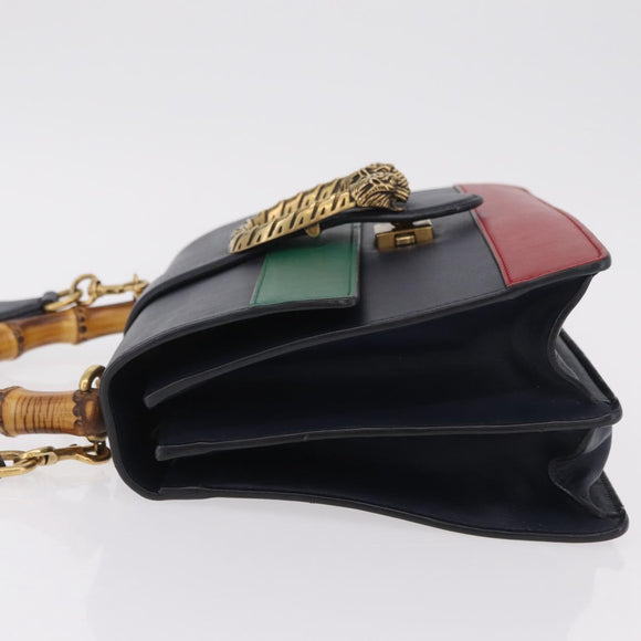 GUCCI Bamboo Dionysus Hand Bag Leather Navy Gold 448075 Auth ep16359V