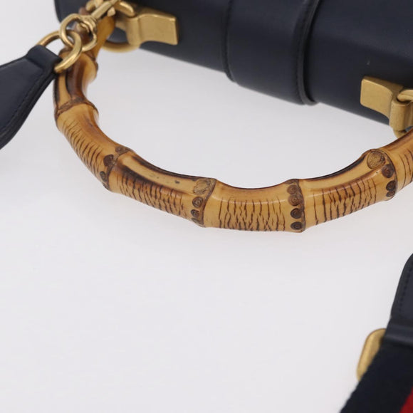 GUCCI Bamboo Dionysus Hand Bag Leather Navy Gold 448075 Auth ep16359V