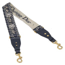 Christian Dior Trotter Canvas Shoulder Strap 37"" Navy Gold Silver Auth ep16365-1
