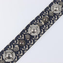 Christian Dior Trotter Canvas Shoulder Strap 37"" Navy Gold Silver Auth ep16365-10