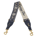Christian Dior Trotter Canvas Shoulder Strap 37"" Navy Gold Silver Auth ep16365-2