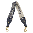 Christian Dior Trotter Canvas Shoulder Strap 37"" Navy Gold Silver Auth ep16365-3