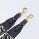 Christian Dior Trotter Canvas Shoulder Strap 37"" Navy Gold Silver Auth ep16365-4