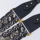 Christian Dior Trotter Canvas Shoulder Strap 37"" Navy Gold Silver Auth ep16365-9