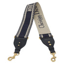 Christian Dior Trotter Canvas Shoulder Strap 36.6"" Navy Gold Auth ep16366-3