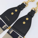 Christian Dior Trotter Canvas Shoulder Strap 36.6"" Navy Gold Auth ep16366-9