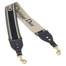 Christian Dior Trotter Canvas Shoulder Strap 36.6"" Navy Gold Auth ep16367-1
