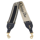 Christian Dior Trotter Canvas Shoulder Strap 36.6"" Navy Gold Auth ep16367-2