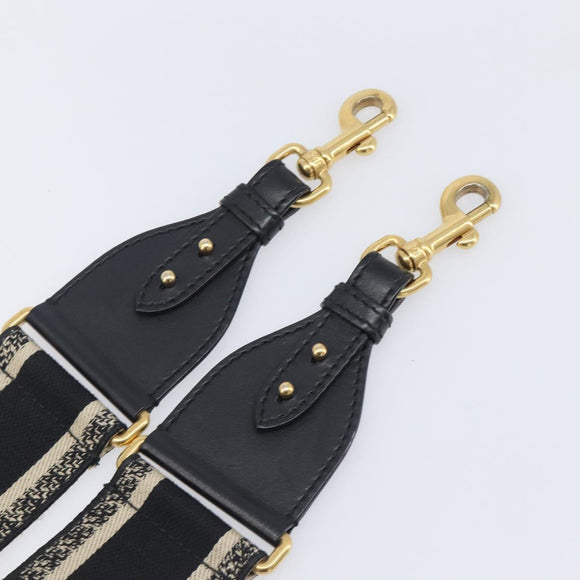 Christian Dior Trotter Canvas Shoulder Strap 36.6"" Navy Gold Auth ep16367