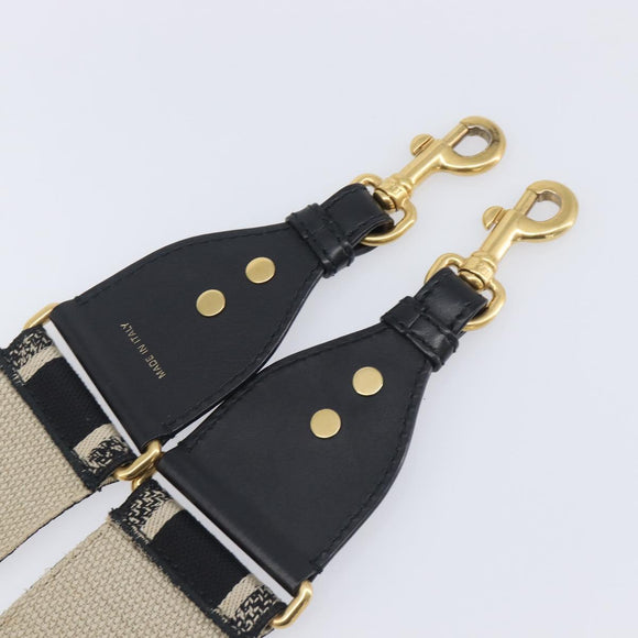 Christian Dior Trotter Canvas Shoulder Strap 36.6"" Navy Gold Auth ep16367