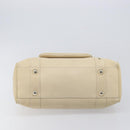CELINE Hand Bag Leather Beige Gold Auth ep16369A-11