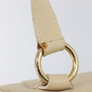 CELINE Hand Bag Leather Beige Gold Auth ep16369A-23