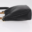 GUCCI Bamboo Hand Bag Leather 2way Black Gold 001 1638 Auth ep16370-5