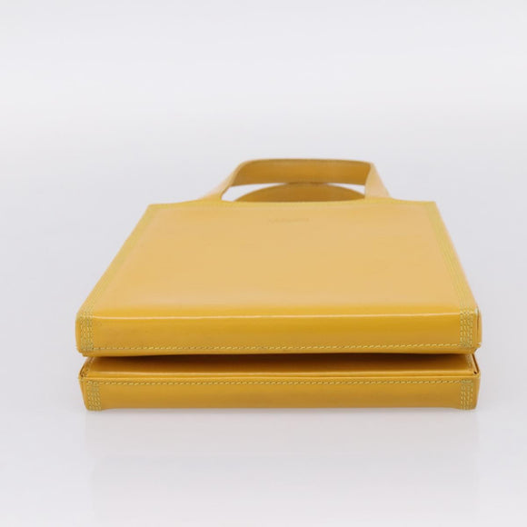 LOEWE Hand Bag Leather Yellow Gold Auth ep16372