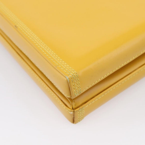 LOEWE Hand Bag Leather Yellow Gold Auth ep16372