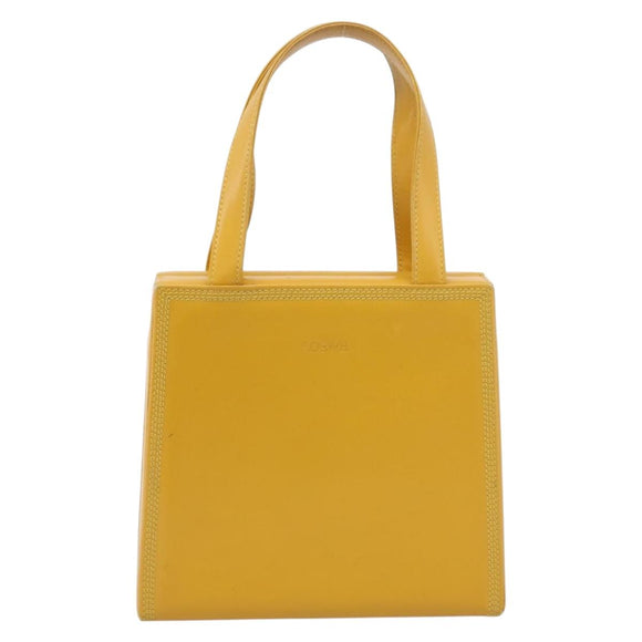 LOEWE Hand Bag Leather Yellow Gold Auth ep16372