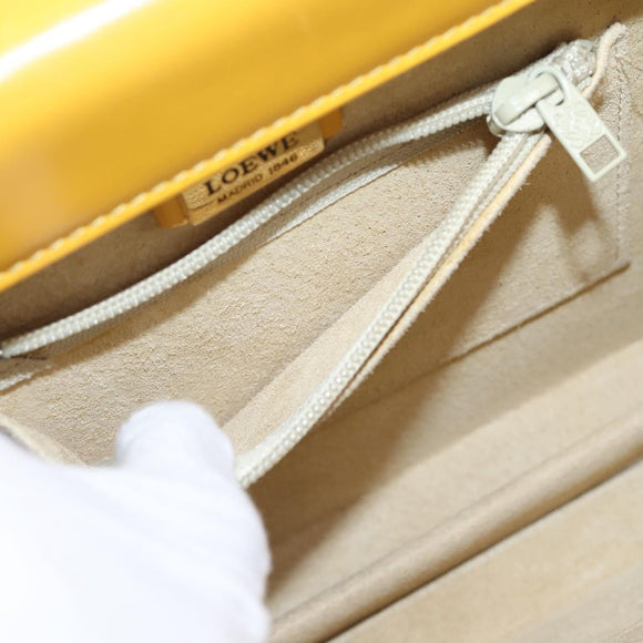 LOEWE Hand Bag Leather Yellow Gold Auth ep16372