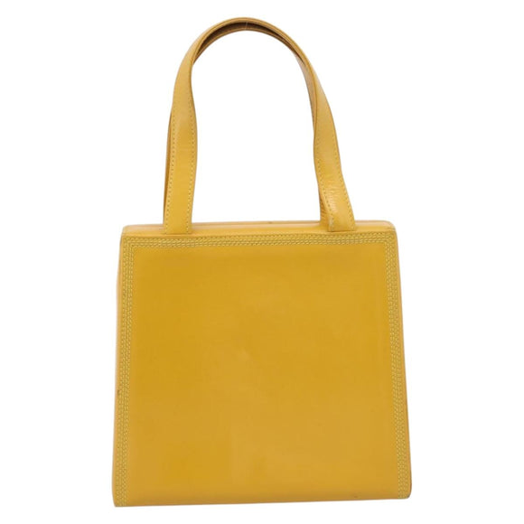 LOEWE Hand Bag Leather Yellow Gold Auth ep16372