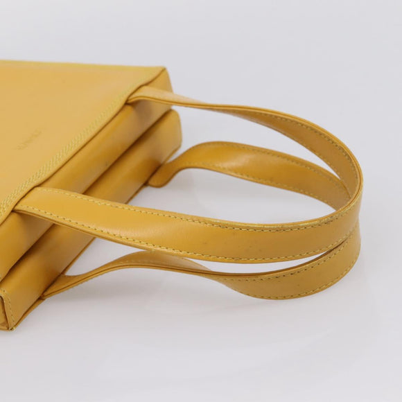 LOEWE Hand Bag Leather Yellow Gold Auth ep16372