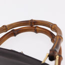 GUCCI Bamboo Hand Bag Leather Purple Gold 000 1186 Auth ep16375-9