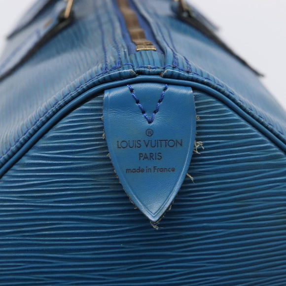 LOUIS VUITTON Epi Speedy 35 Hand Bag Toledo Blue M42995 LV Auth ep16379A