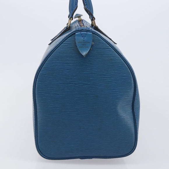 LOUIS VUITTON Epi Speedy 35 Hand Bag Toledo Blue M42995 LV Auth ep16379A