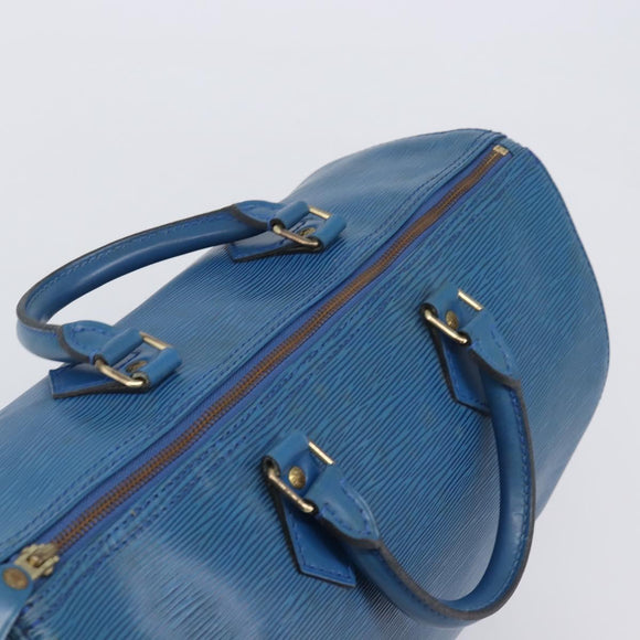 LOUIS VUITTON Epi Speedy 35 Hand Bag Toledo Blue M42995 LV Auth ep16379A