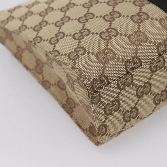 GUCCI GG Canvas Jackie Shoulder Bag Beige Silver 001 3734 Auth ep16380V