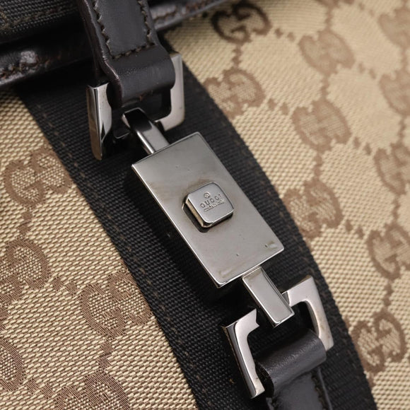 GUCCI GG Canvas Jackie Shoulder Bag Beige Silver 001 3734 Auth ep16380V