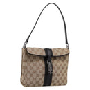 GUCCI GG Canvas Jackie Shoulder Bag Beige Silver 001 3734 Auth ep16380V-1