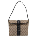 GUCCI GG Canvas Jackie Shoulder Bag Beige Silver 001 3734 Auth ep16380V-13