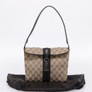 GUCCI GG Canvas Jackie Shoulder Bag Beige Silver 001 3734 Auth ep16380V-12