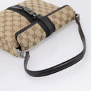 GUCCI GG Canvas Jackie Shoulder Bag Beige Silver 001 3734 Auth ep16380V-7
