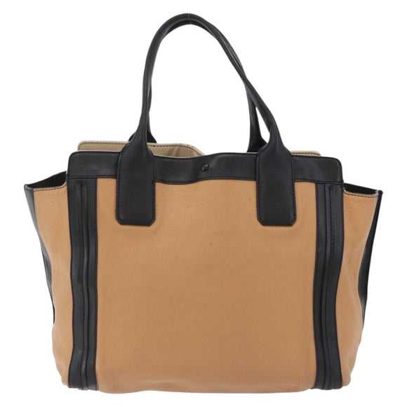 Chloe Alison Tote Bag Leather Beige Gold Auth ep16382