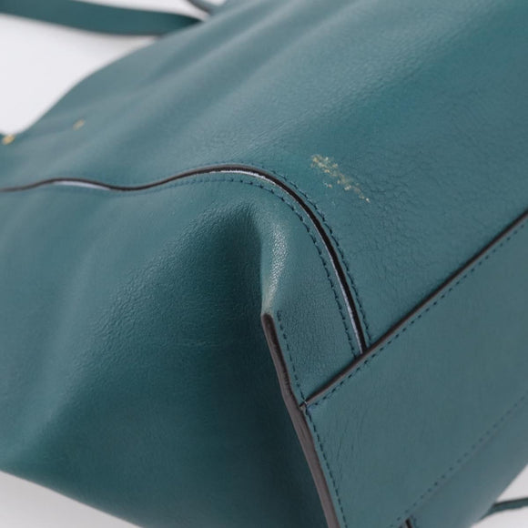 Chloe Milo Hand Bag Leather Green Gold Auth ep16383A