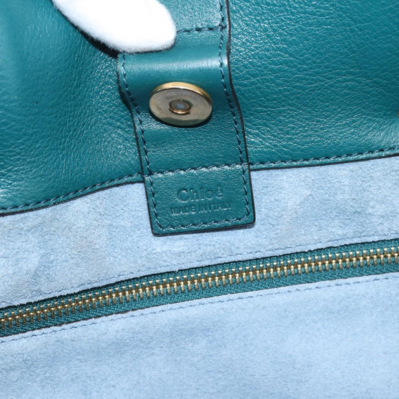 Chloe Milo Hand Bag Leather Green Gold Auth ep16383A