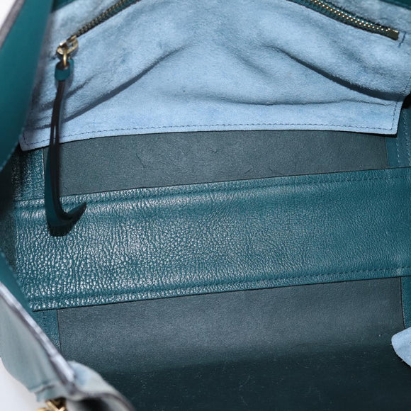 Chloe Milo Hand Bag Leather Green Gold Auth ep16383A