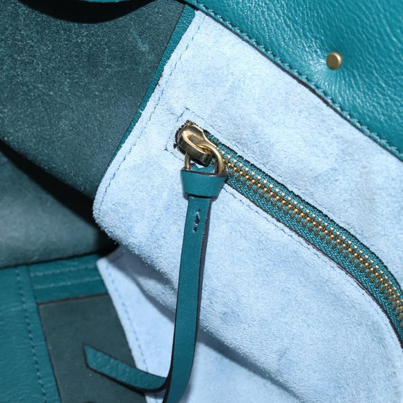 Chloe Milo Hand Bag Leather Green Gold Auth ep16383A