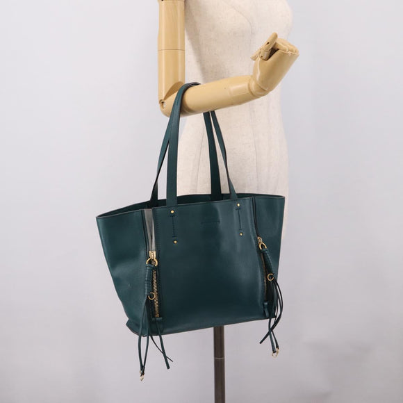 Chloe Milo Hand Bag Leather Green Gold Auth ep16383A