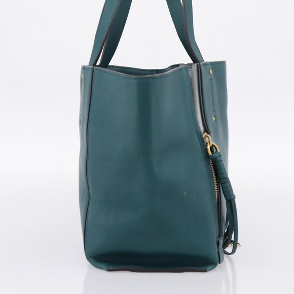 Chloe Milo Hand Bag Leather Green Gold Auth ep16383A
