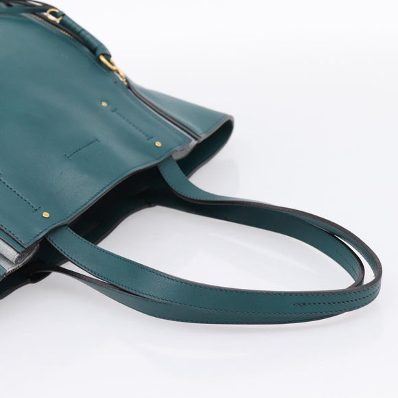 Chloe Milo Hand Bag Leather Green Gold Auth ep16383A
