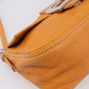 FENDI Mamma Baguette Shoulder Bag Leather Brown Silver Auth ep16384A-16