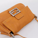 FENDI Mamma Baguette Shoulder Bag Leather Brown Silver Auth ep16384A-6