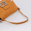 FENDI Mamma Baguette Shoulder Bag Leather Brown Silver Auth ep16384A-7