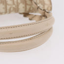 Christian Dior Trotter Canvas Romantic Hand Bag PVC Beige Silver Auth ep16386-15